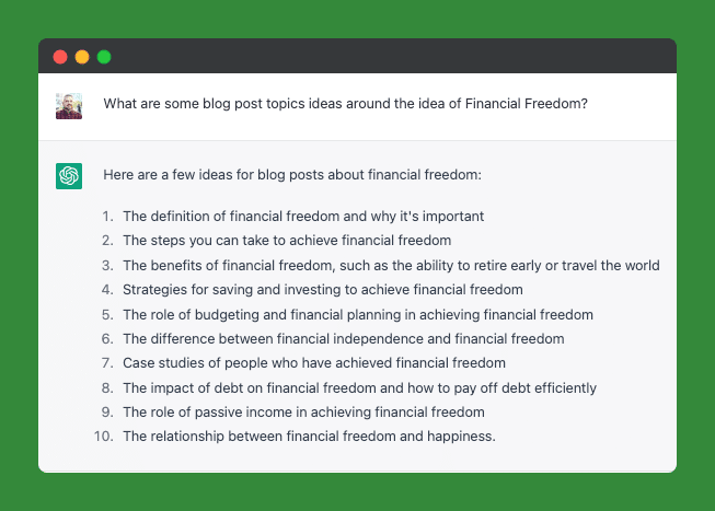 ChatGPT Helps Me Find Blog Post Ideas