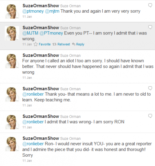 Suze Orman Apology